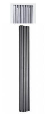 ULTRAHEAT KLON GREY H1800mm x W611mm MINIMALIST VERTICAL SINGLE 'D' TUBE RADIATOR, KS1816GY